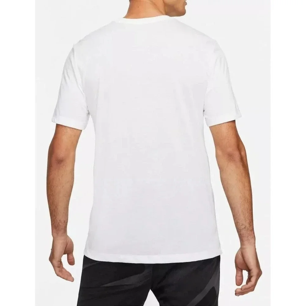 Nike Pro Dri-Fit T-Shirt Men L White Center Swoosh Athletic Training Performance